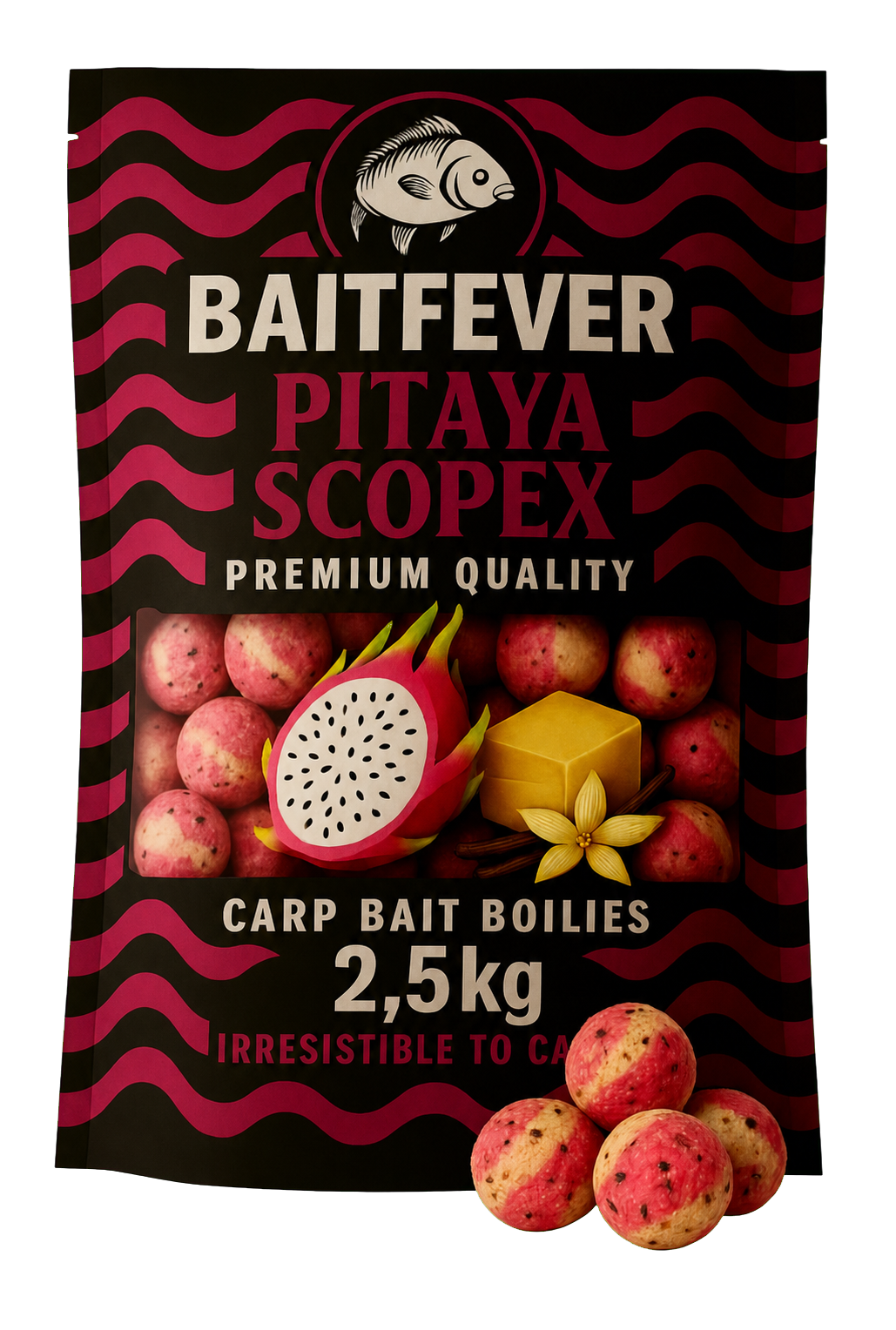 BaitFever Pitaya Scopex boilies, 2.5 kilograms